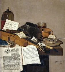 Stilleben med et eksemplar av De Waere Mercurius