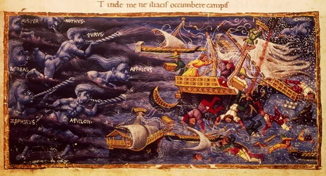 Virgilian manuskript med passasje fra Aeneid, av Apollonio di Giovanni (1415 eller 1417-1465)