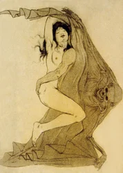 Illustrasjon fra «Ondskapens blomster», dikt av Charles Baudelaire, 1899