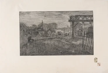 La Gare de Valmondois (Valmondois jernbanestasjon) 1893 (etsing og rulett)