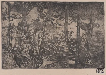 Trær om natten, ca. 1894.