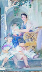 Familie under buene