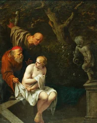 Susannah and the Elders (olje på kobber)