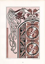 Ornamental bokdekorasjon med haner (lito)