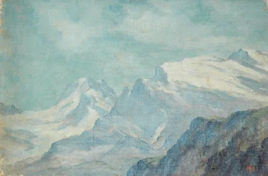Fjelllandskap (olje på ustrukket lerret)