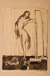 Kvinnelig nakenhet, ca. 1910-tallet (tegning)