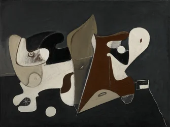 Nighttime, Enigma and Nostalgia, ca. 1933-34 (olje på lerret montert på panel)