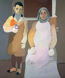 Kunstneren og hans mor, ca 1926-1936, av Arshile Gorky (1904-1948), olje på lerret