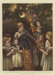 Frukt fra juletreet, en skisse på Foundling Hospital, Guildford Street (chromolitho)