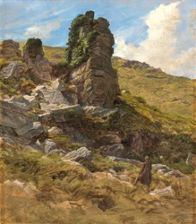 A Rocky Outcrop (olje på kort)