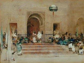 King Cophetua and the Beggar Maid (akvarell på papir)