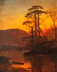 Kveld ved Ausable-elven 1875 (olje på lerret)