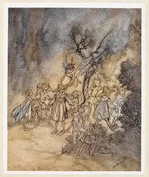 AKT IV: Scene I, linje 138 Gå inn i visse Reapers, riktig bebodd. Juno og Ceres sender Iris for å hente noen nymfer og høstere for å utføre en countrydans.