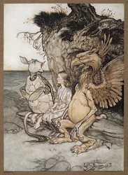 Alice med Gryphon and the Mock Turtle