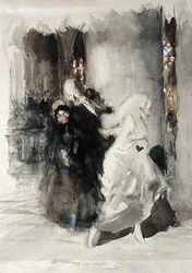 I bryllupet (akvarell på papir)