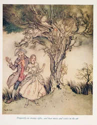 Se ofte merkelige severdigheter, og hør musikk og stemmer i luften .. fra The Legend of Sleepy Hollow av Washington Irving (1783 - 1859), pub. 1928