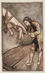 Gulliver Kisses the Queen of Brobdingnag As Hand, fra Gulliver