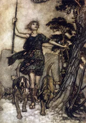 Illustrasjon av Arthur RACKHAM (1867-1939) for Drømmen om en sommernatt av William SHAKESPEARE