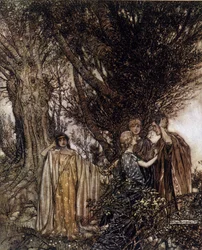 Illustrasjon av Arthur RACKHAM (1867-1939) for Drømmen om en sommernatt av William SHAKESPEARE