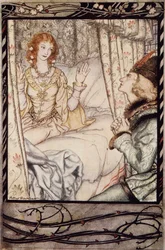 Er det deg, min prins? Jeg har ventet veldig lenge på deg, fra The Arthur Rackham Fairy Book, pub. 1933