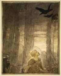 Siegfrieds død, illustrasjon fra «Siegfried og gudenes skumring»