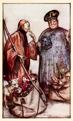 To av disse vismennene... som pedeller blant oss (uttrykker seg med ting de bærer rundt på) fra del III: A Voyage to Laputa, Balnibarbi, Luggnagg, Glubbdubdrib, and Japan in Gullivers Travels