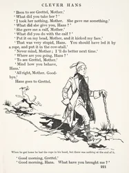 Da han kom hjem hadde han tauet i hånden, men det var ingenting på slutten av det, fra The Fairy Tales of the Brothers Grimm, pub. 1909