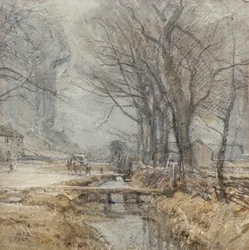 Kilnsey, Yorkshire, ca. 1927 (akvarell)