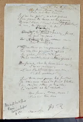 Manuskript til diktet «The Feasts of Famine»» av Arthur Rimbaud, august 1872. Charleville, Musee Rimbaud