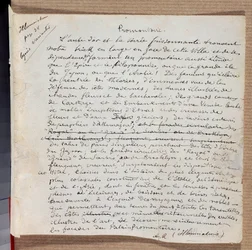 Manuskript til diktet "" Promonttoire"" av Arthur Rimbaud