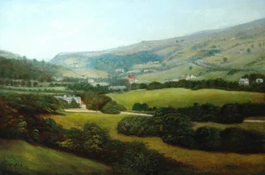 Centre Vale Park og Burnley Valley (olje på lerret)