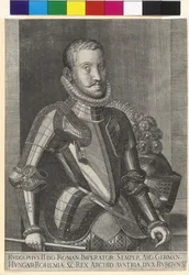 Kobberstikk av Martin Rota, keiser Rudolf II