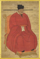 Keiser Zhengzong (Zhao Heng), 3. hersker av Song-dynastiet (nordlige) (regjerte 997–1022) (blekk og farge på silke; hengende skriftrull)