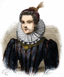 Portrett av Catherine Henriette de Balzac d#39;Entragues, Marquise de Verneuil, Marquise de Verneuil, datter av Marie Touchet og elskerinne til kong Henri IV.