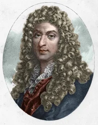Portrett av Jean Baptiste Lully, fransk komponist av italiensk opprinnelse.