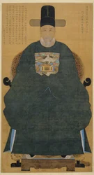 Portrett av Nam Gu-man (1629~1711) (hengende skriftrull, blekk og farge på silke)