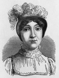 Portrett av Sophie Armand eller Madame Blanchard (1778–1819), kone til Jean Pierre Blanchard, fransk luftfartstekniker. Hun døde i en ballongeksplosjon.