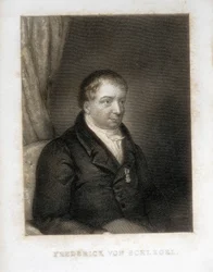 Schlegel, Friedrich von (1772-1829). Tysk dikter, kritiker og lærd. Ledende kritiker innen tysk romantikk.