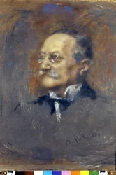portrett av Arrigo (eller Enrico) Boito (1842-1918), italiensk komponist og forfatter. (Pastel de Rietti).