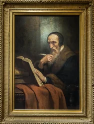Portrett av Jean Calvin (Jean Cauvin), fransk forfatter, teolog og pastor under den protestantiske reformasjonen (1509-1564) - maleri av Ary Scheffer (1795-1858). Musée de la Vie romantique - Paris
