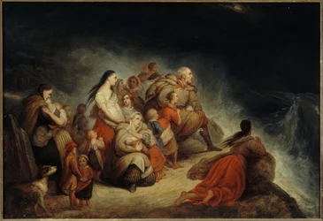 Stormen, ca. 1820 (olje på tre, forgylling på lerret)