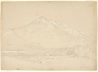 Mount Chocorua, New Hampshire, 1855 (grafitt og hvit gouache på forberedt beige papir)
