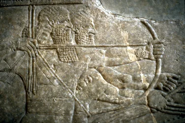 Kong Ashurnasirpal II under en kongelig løvejakt, 650-620 f.Kr