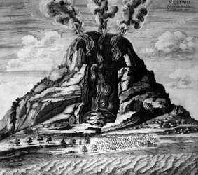 Volcano of Vesuvius - i "" The Underground World"" av Athanasi Kircheri