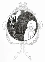 Cul-de-lampe, illustrasjon for Ernest Dowsons "The Pierrot of the Minute"