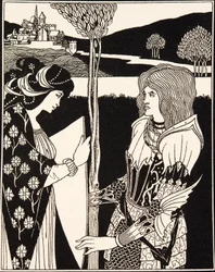 Hvordan Morgan Le Fay ga et skjold til Sir Tristram (detalj)