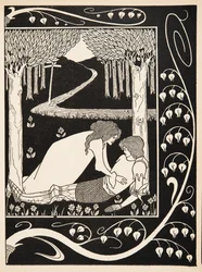 Hvordan Sir Launcelot ble kjent av Dame Elaine, 1894 (gravering)