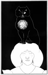 Illustrasjon fra «Den svarte katten», en novelle av Edgar Allan Poe, 1895