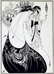 Påfuglskjørtet. Illustrasjon til «Salome» av Oscar Wilde - Tegning