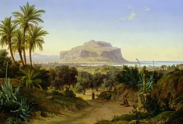 Utsikt over Palermo med Monte Pellegrino